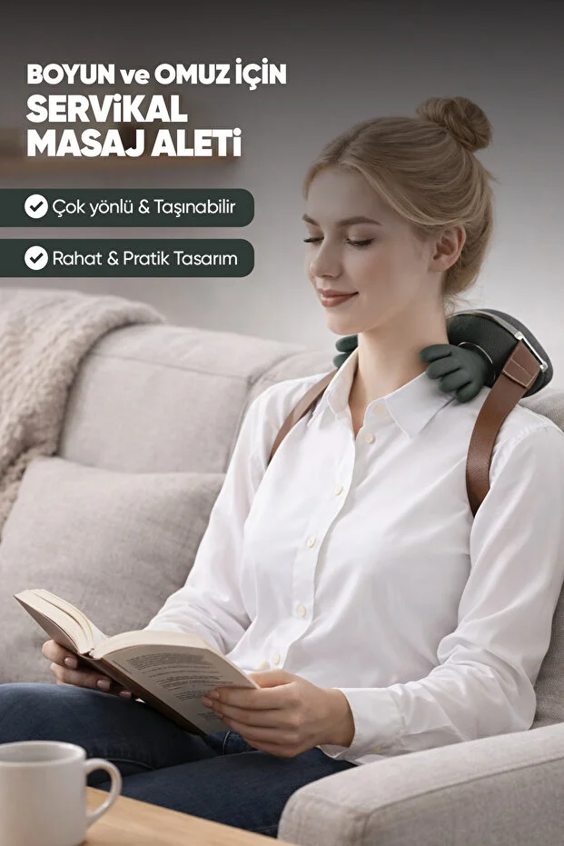 Gerçek El Hissi Sunan Isıtmalı Boyun Masaj Aleti (Parmak Teknolojisi) Şarjlı| Boyun, Omuz,Sırt,Bacak